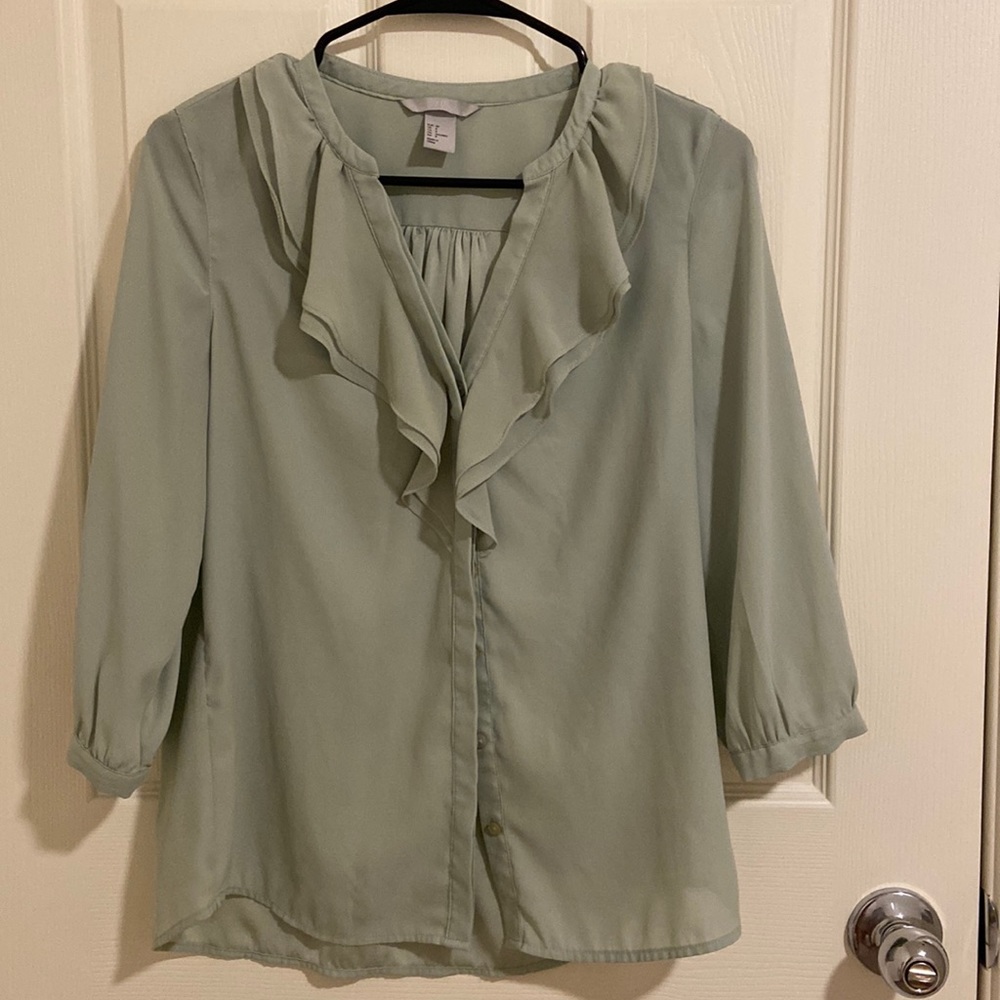 H&M - v-neck ruffle blouse